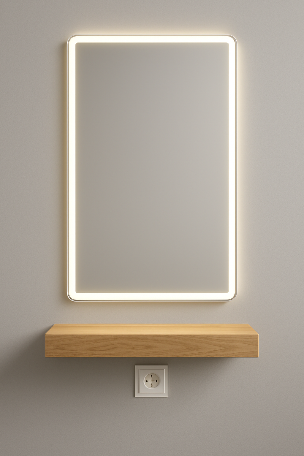 Specchio parrucchiere con LED + mensola