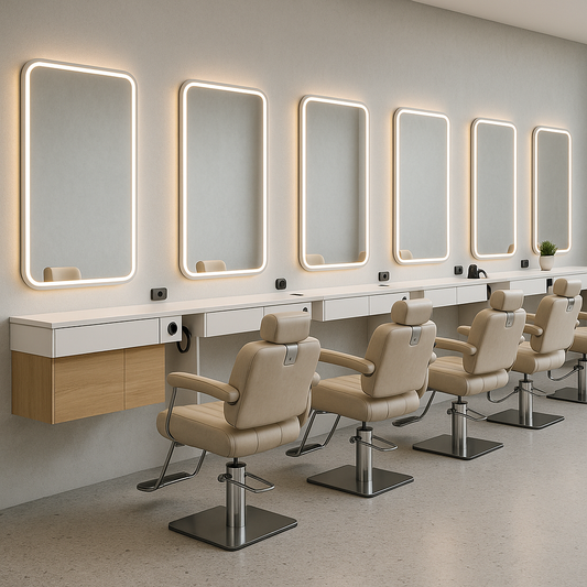 Postazioni modulari a parete – Linea continua LED