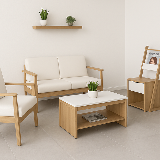 Set area attesa – Rovere chiaro & bianco